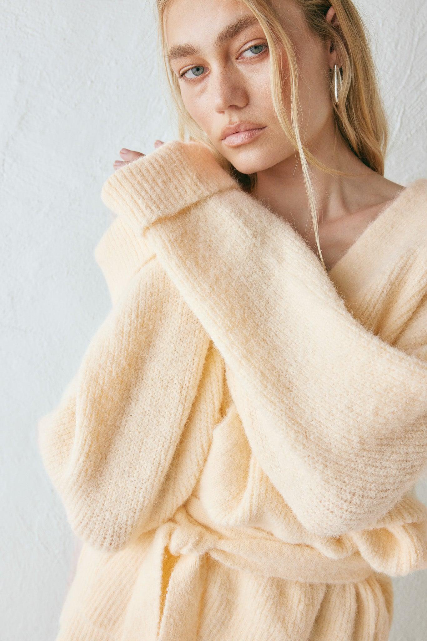 Samira Knit Cardigan Cream Product Image