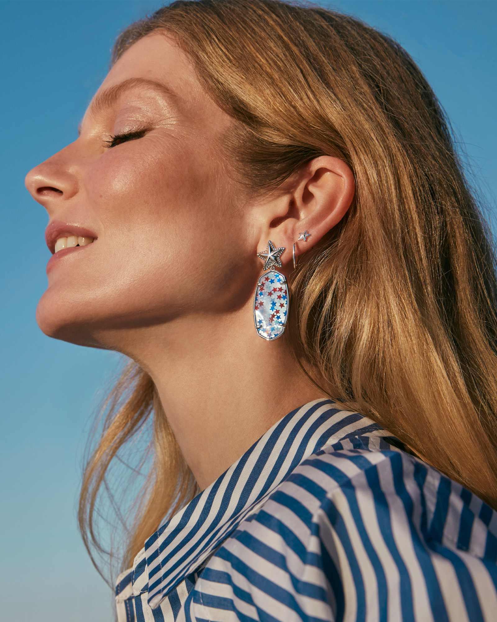 Elle Star Silver Drop Earrings Product Image