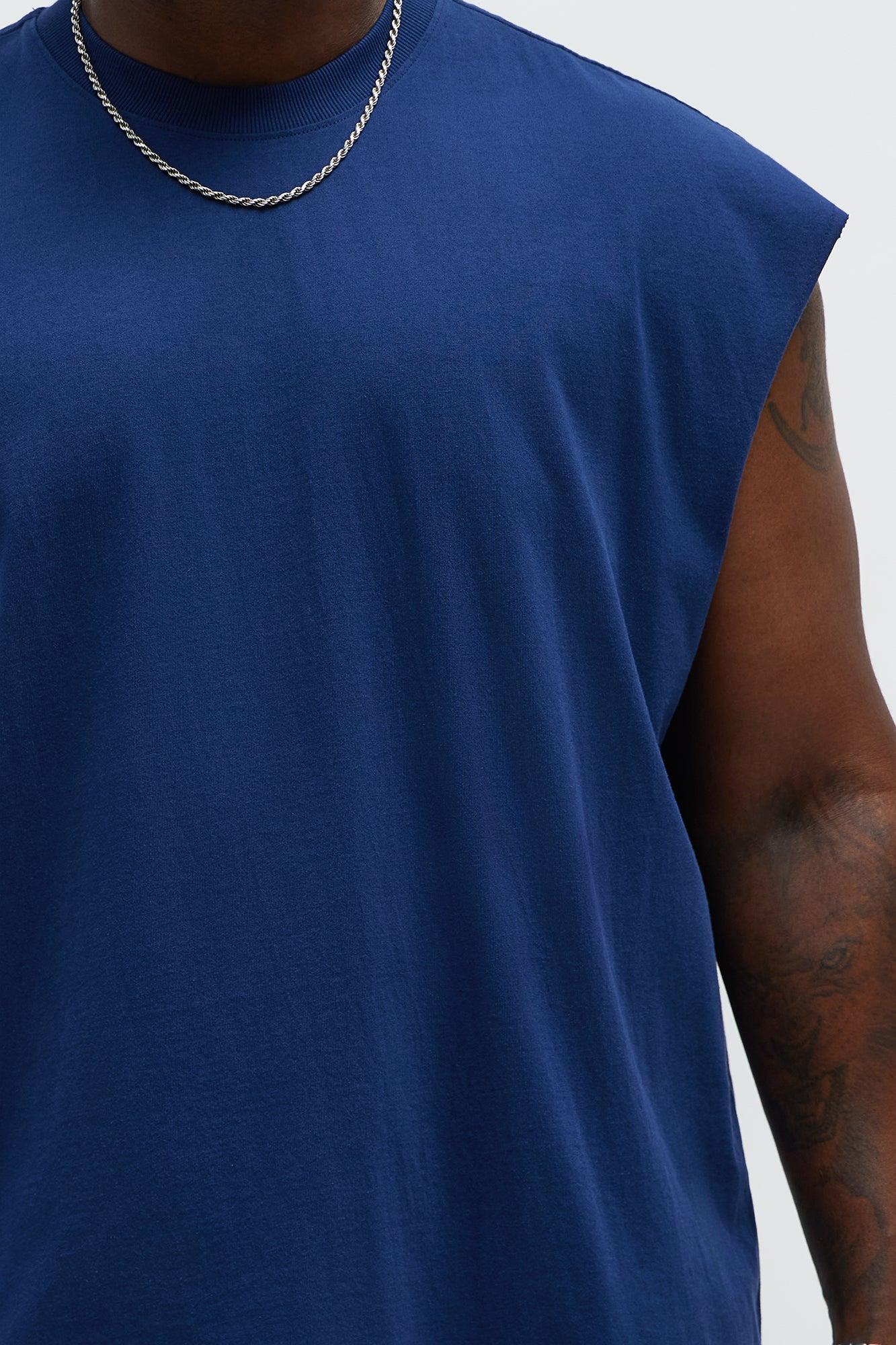 Relaxed Heavyweight Muscle Tee - Navy Male Product Image