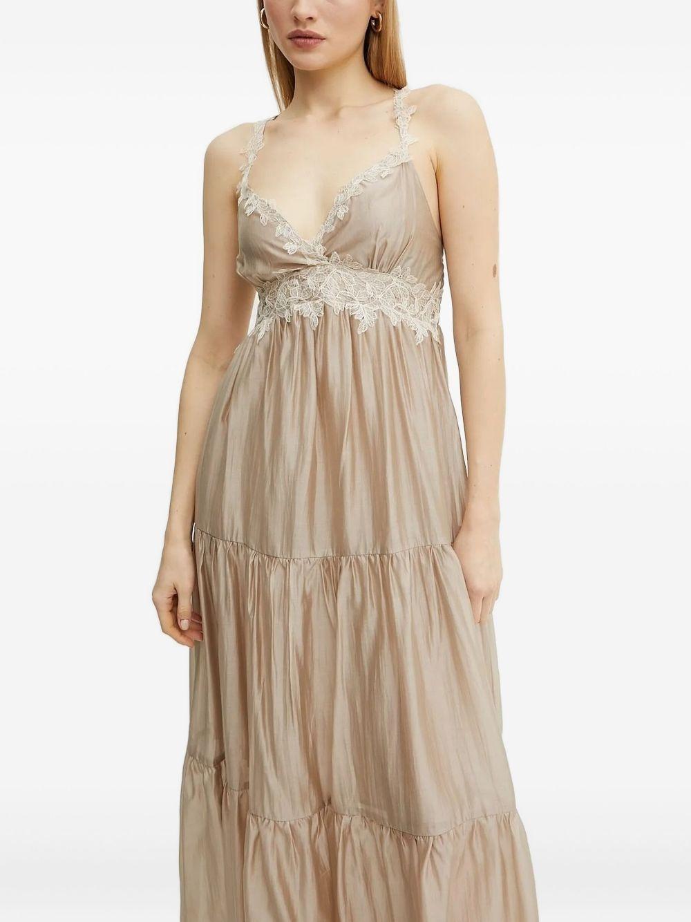 lace-trimmed tiered maxi dress Product Image