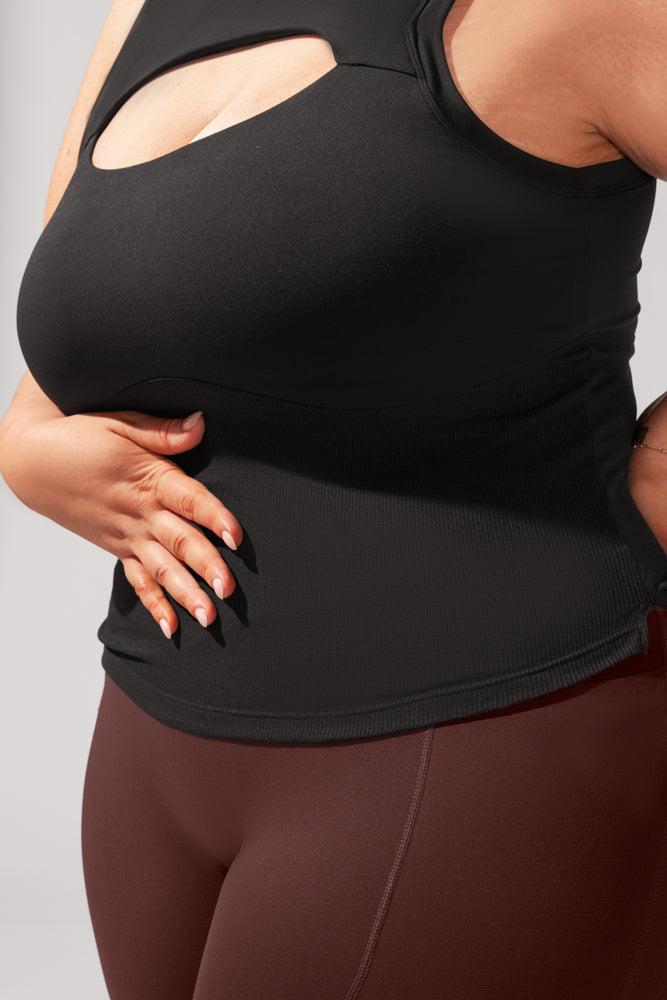 Peekaboo Crew Tank - Black Product Image