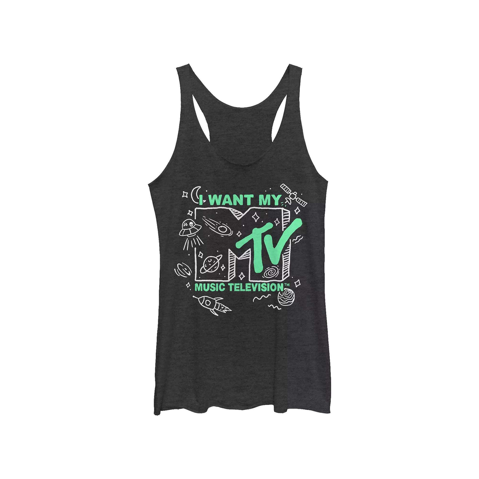 Juniors' MTV Sunflower Logo Racerback Tank Top, Girl's,  Product Image