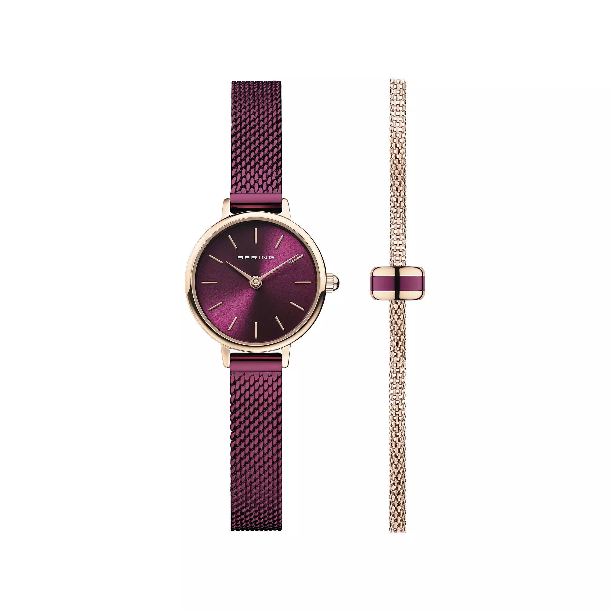 BERING Women's Purple Mesh Strap Watch with Mesh Bracelet & Charm - 11022-969GH1, Size: XS Product Image