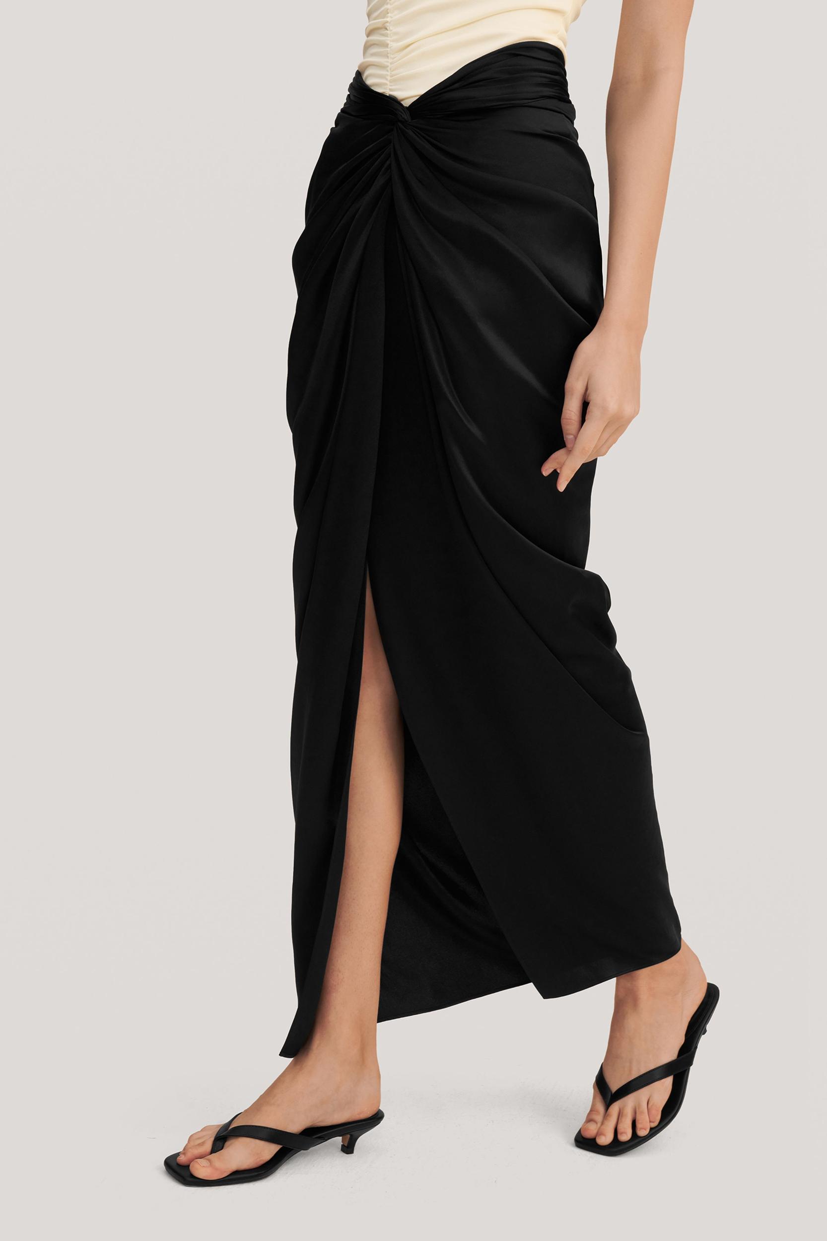 Malus Draped Front Knot Skirt Product Image
