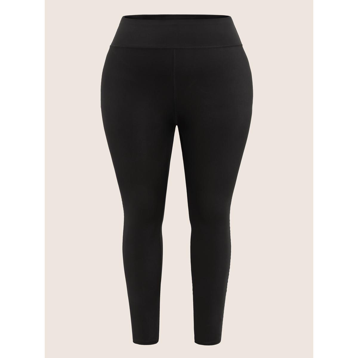 Plus Size Solid Seamless Butt Lifting High Rise Leggings Women Black Casual High stretch Skinny High Rise Dailywear Leggings BloomChic 22-24/3X Product Image