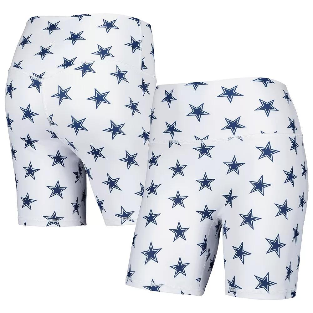 Women's White Dallas Cowboys Allover Print Biker Shorts,  Product Image