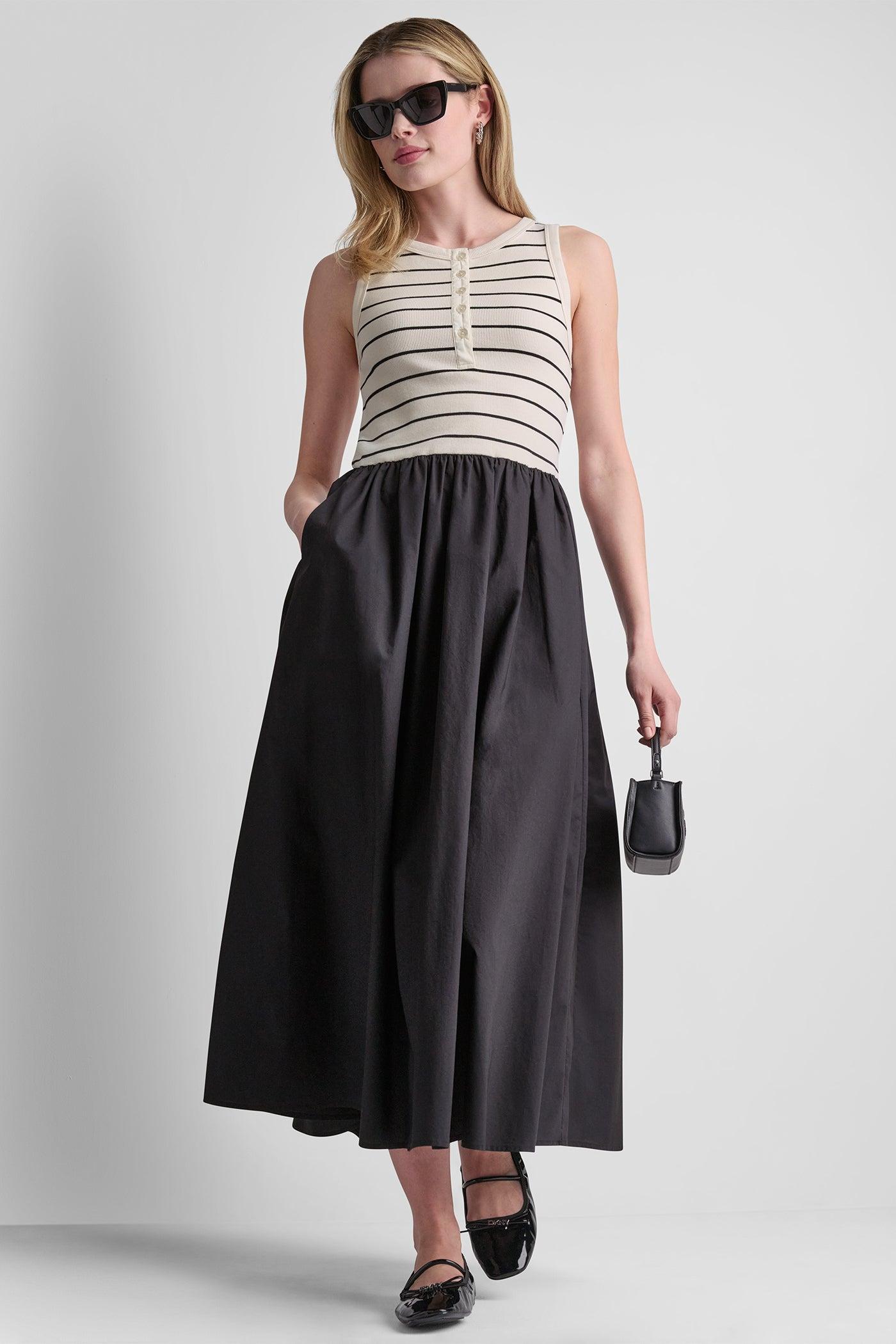 RIB HENLEY TANK MAXI DRESS Product Image