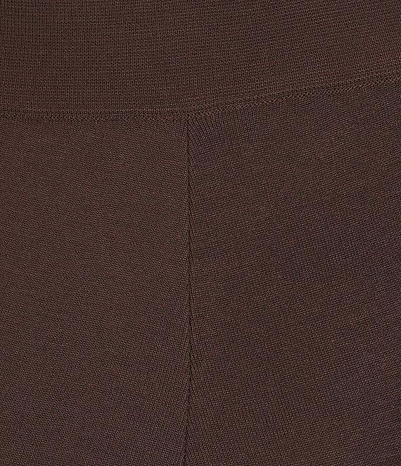 Ming Wang Woven Slim Straight Leg Elastic Waist Cropped Pull-On Pants Product Image