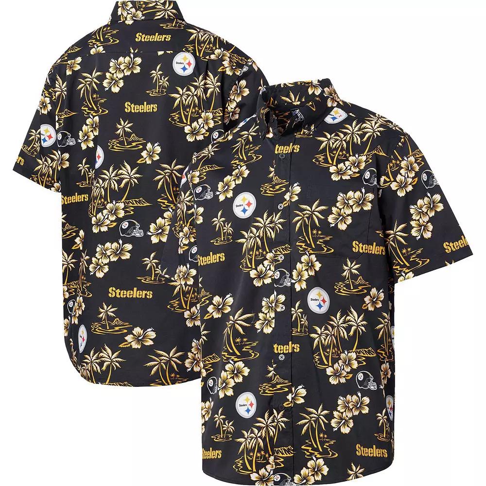 Men's Reyn Spooner Black Pittsburgh Steelers Kekai Button-Up Shirt, Size: Medium Product Image
