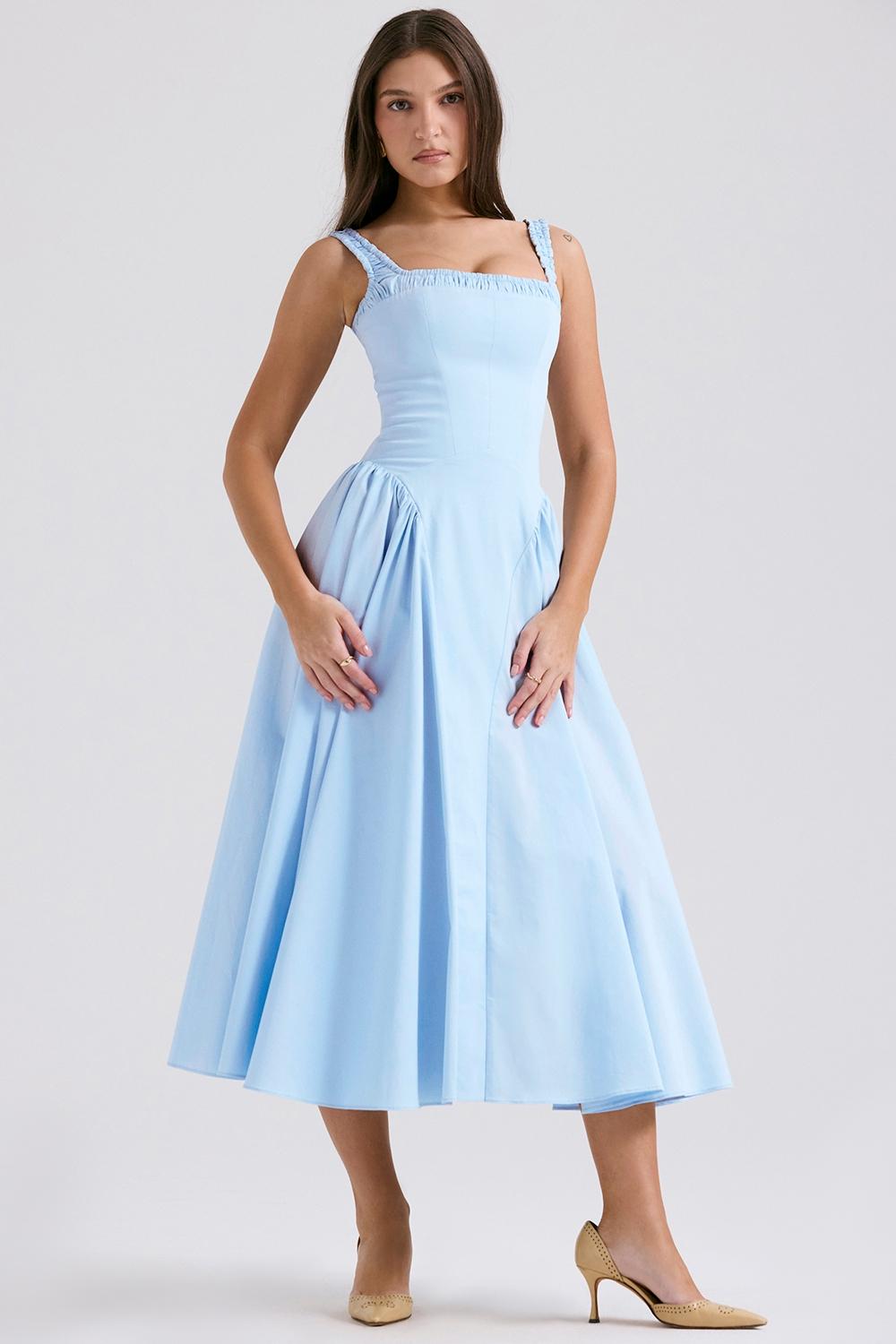 Dorothy  italian azure cotton midi sundress Product Image
