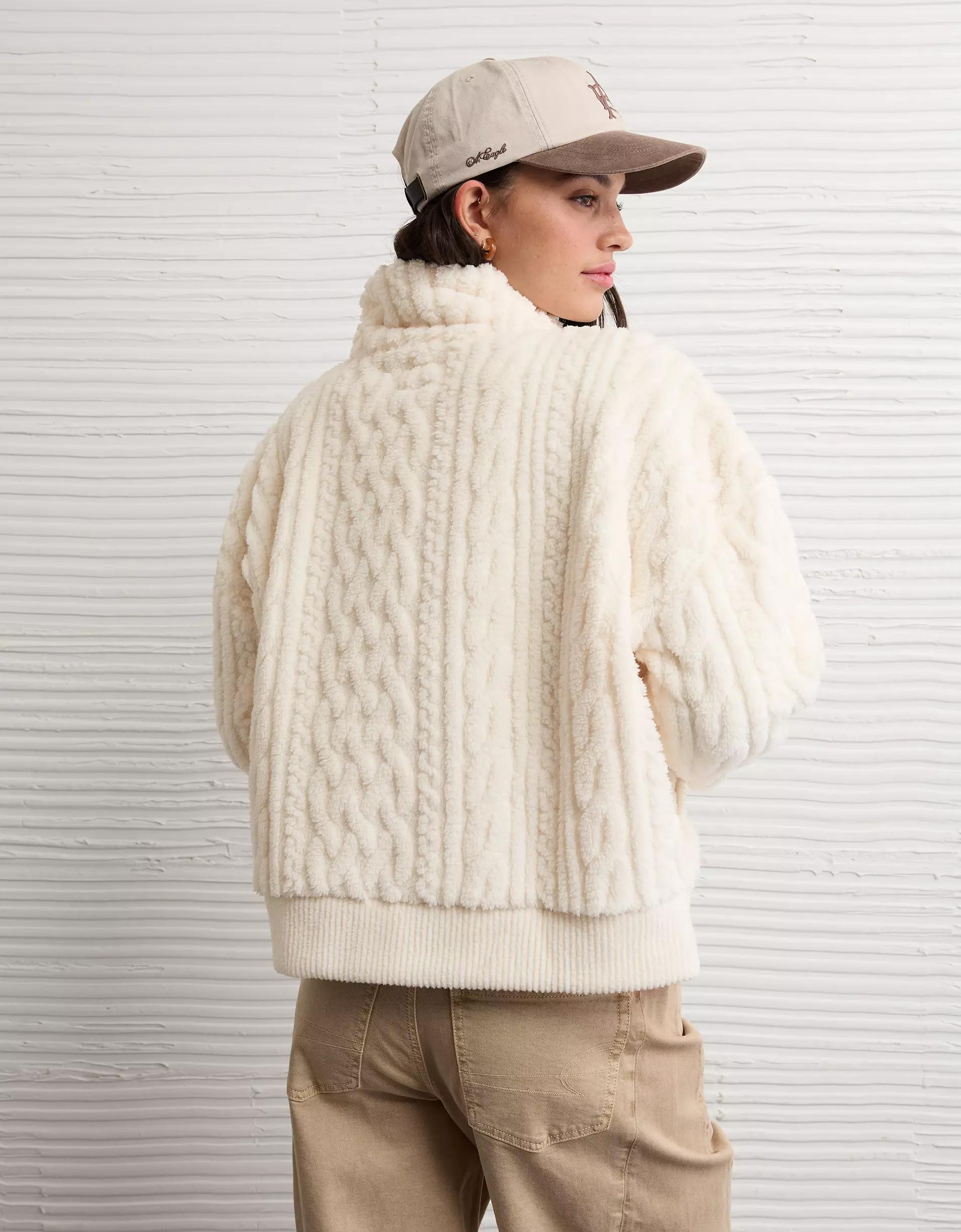AE Cable Sherpa Full-Zip Sweatshirt Product Image