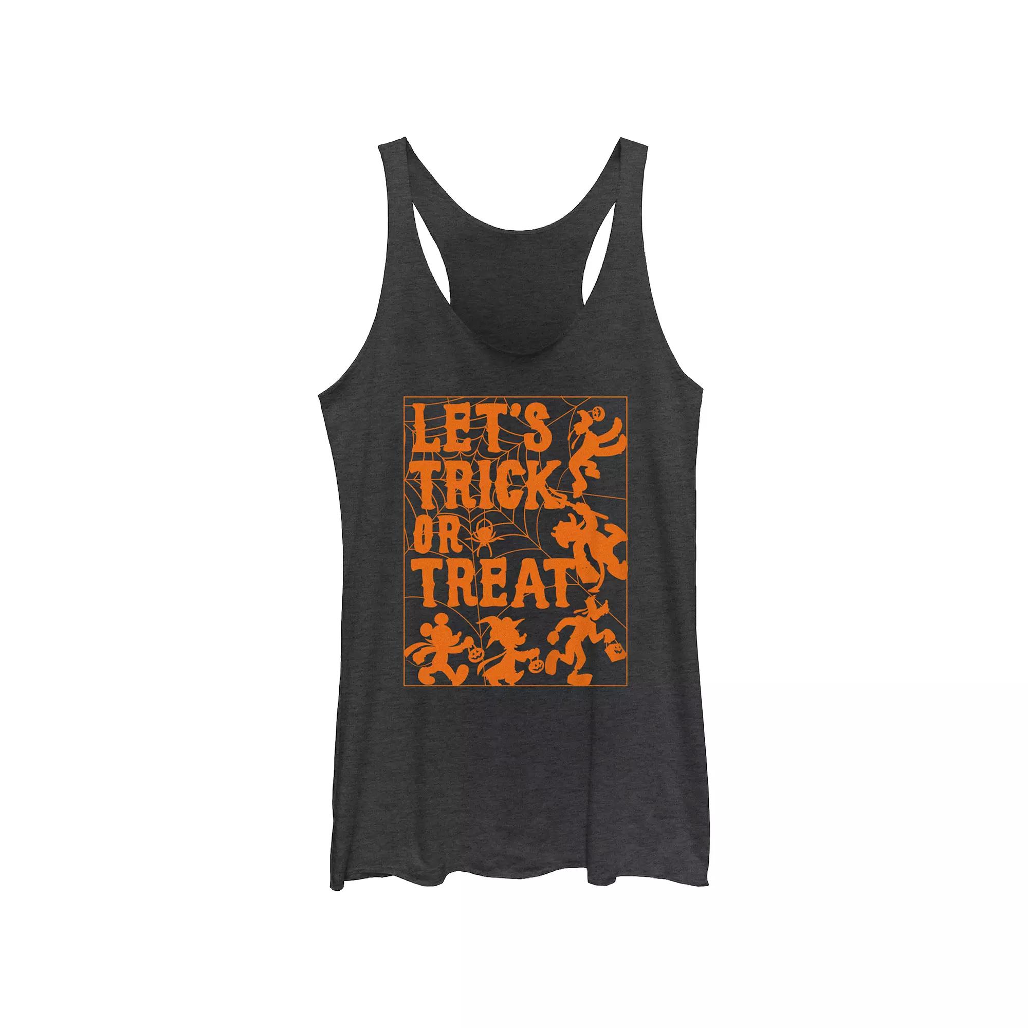 Disney's Mickey and Friends Juniors' Let's Trick Or Treat Rackerback Graphic Tank, Women's,  Product Image