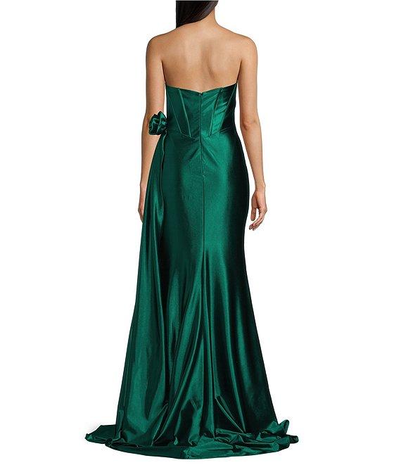 Jovani Strapless Corset Keyhole Side Sash Dress Product Image