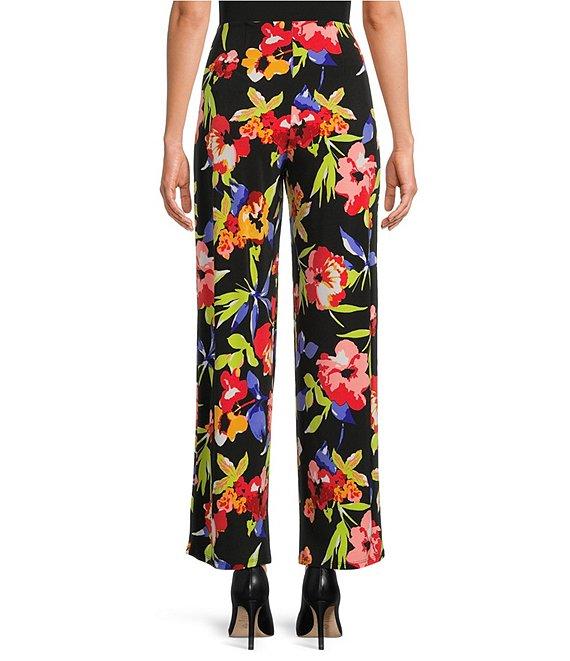 Slim Factor by Investments Spring Bloom Print No Waist Straight Leg Pants Product Image