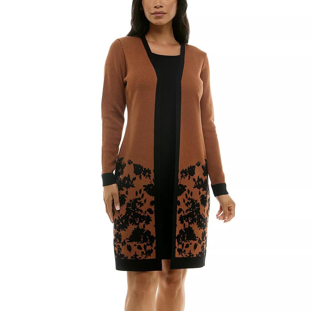 Women's Nina Leonard 2-pc. Sweater & Midi Shift Dress Set,  Product Image