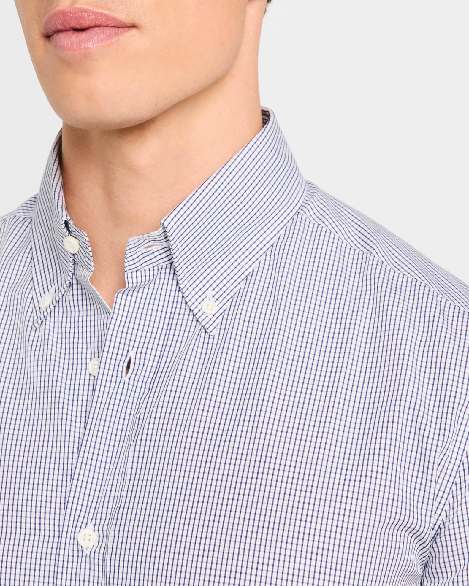 Men's Cotton Micro-Gingham Sport Shirt Product Image