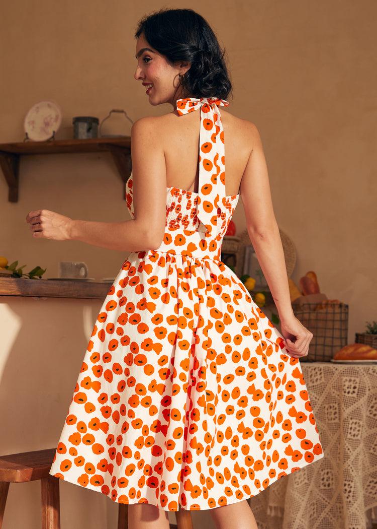 Instant Energy Faux-Wrap Halter Dress Product Image