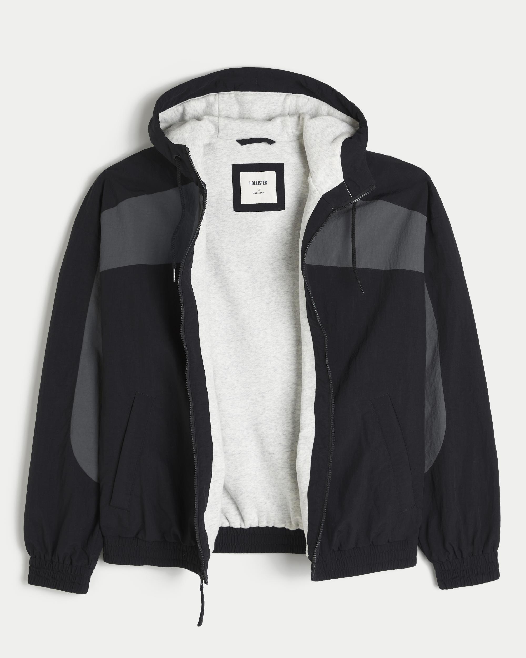 Fleece-Lined Santa Monica Graphic Windbreaker Jacket Product Image