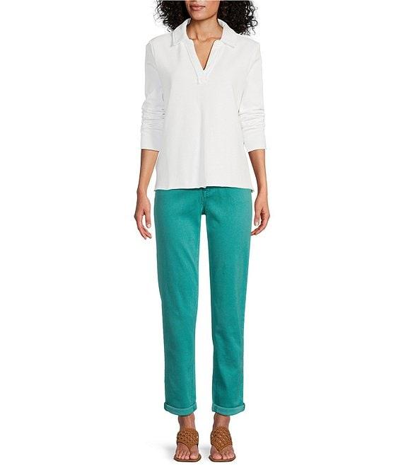 Tommy Bahama Marina Del Mar Solid Fleece Point Collar Long Sleeve Popover Top Product Image