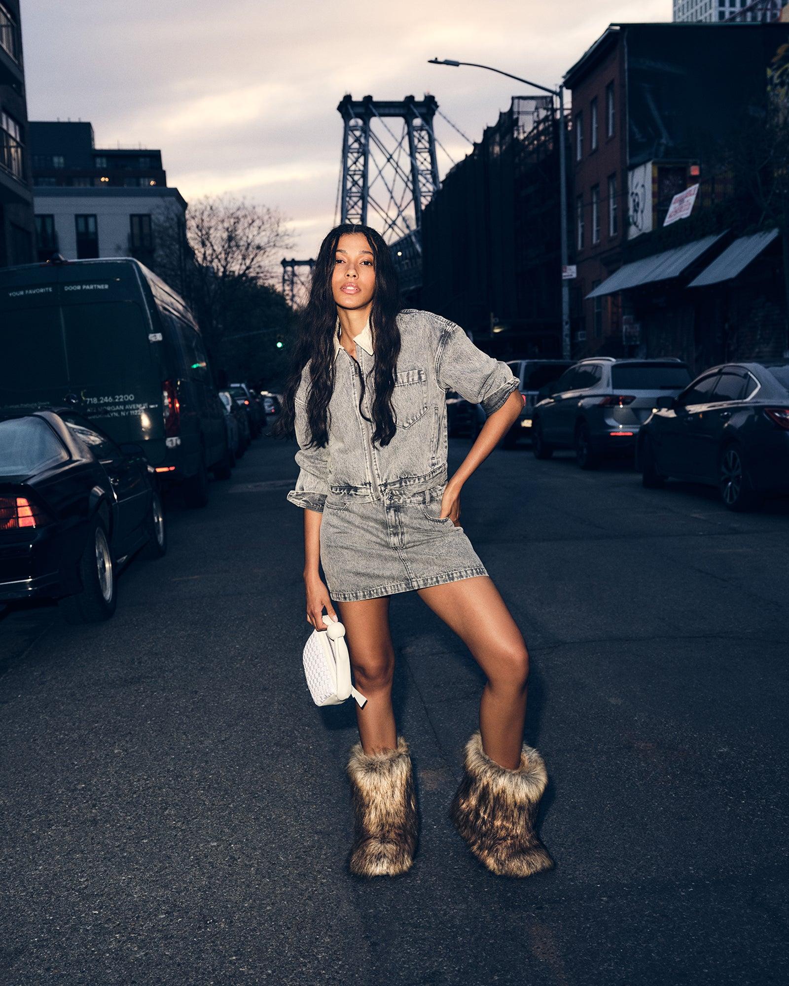 ABACO DENIM SKIRT LIGHT GREY Female Product Image