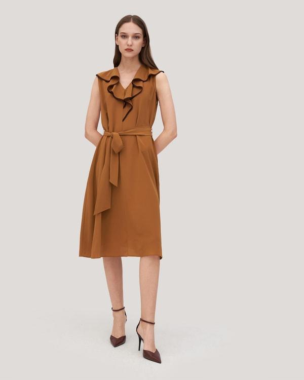 V-Neck Sleeveless Silk Orchid Dress Product Image