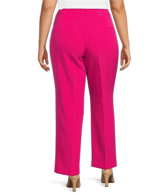 Kasper Plus Size Stretch Crepe Slim Leg Pants Product Image