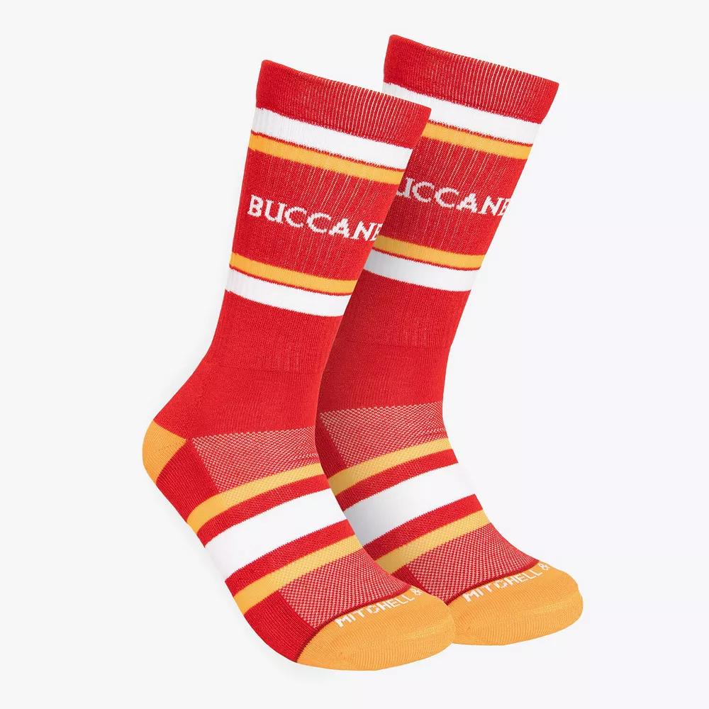 Men's Mitchell & Ness Red Tampa Bay Buccaneers Throwback Team Stripes Crew Socks, Size: Small/Medium Product Image