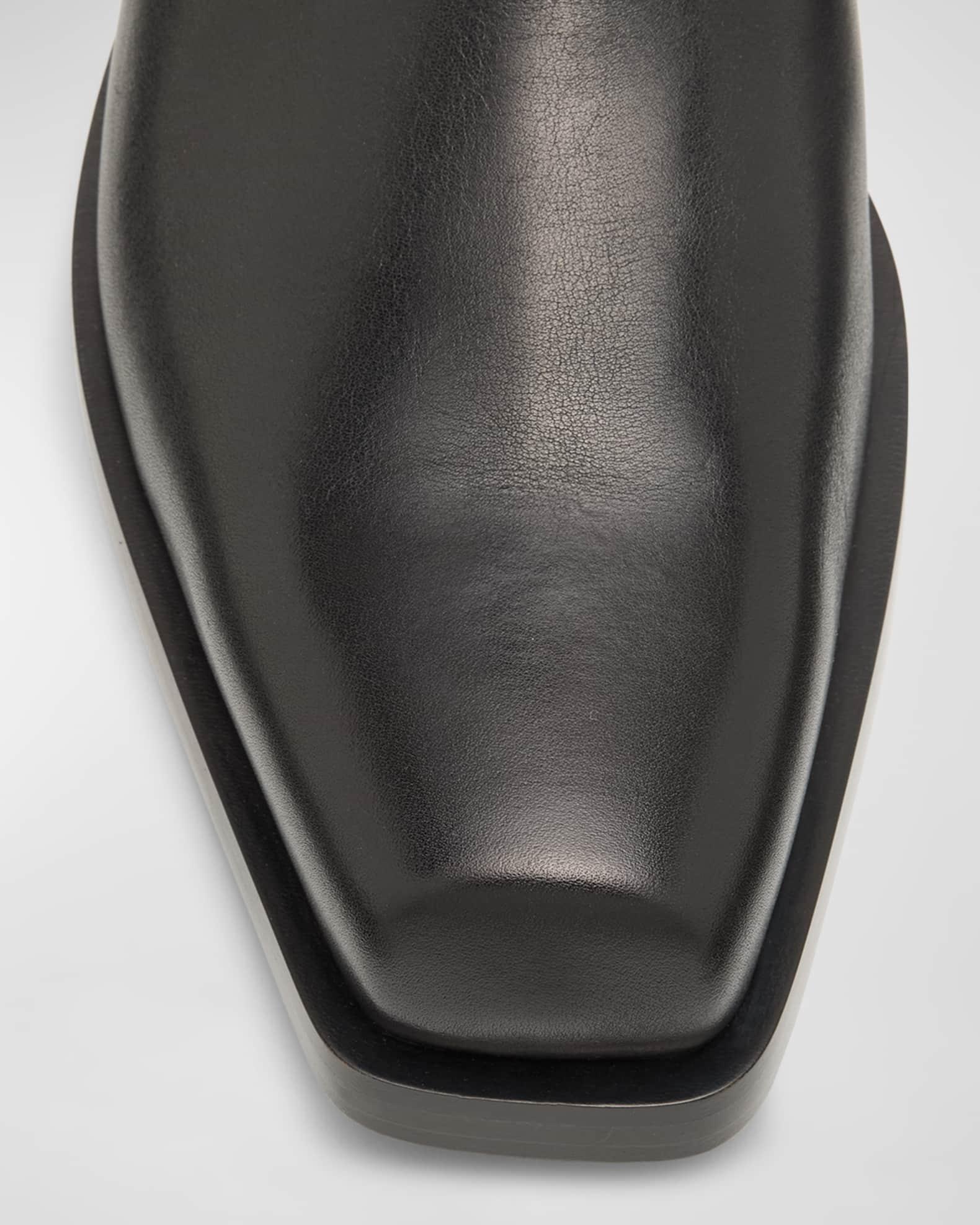 Men's Square-Toe Leather Ankle Boots Product Image