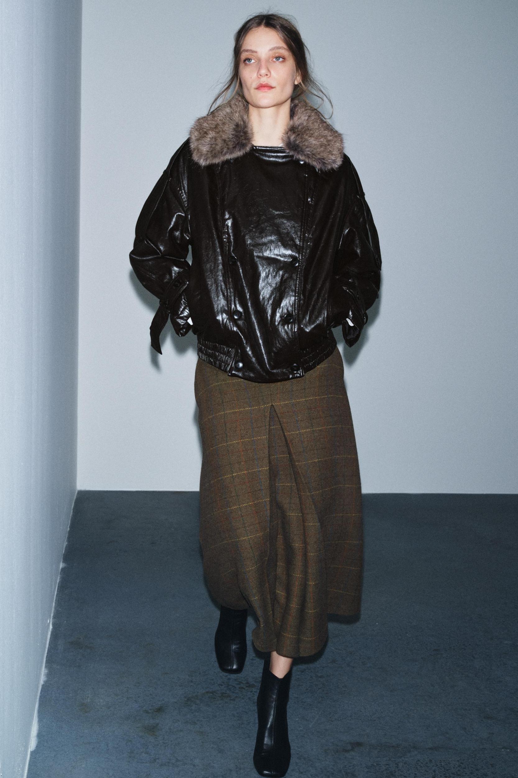 PLAID WOOL SKIRT ZW COLLECTION Product Image