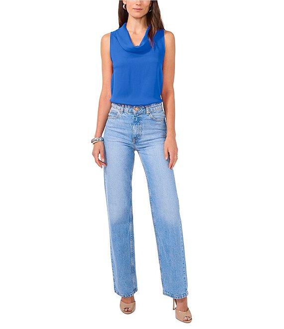 Vince Camuto Luxe Crepe de Chine Sleeveless Cowl Neck Tank Top Product Image