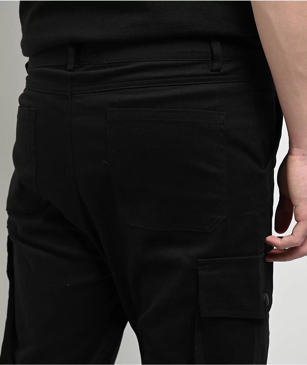 American Stitch Black Flare Cargo Pants Product Image