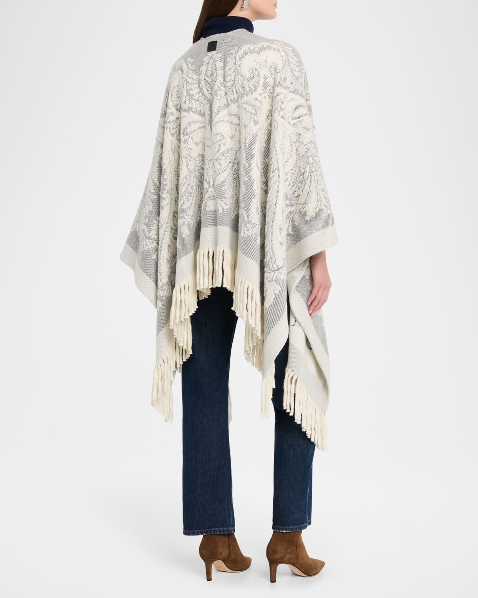 Paisley Jacquard Wool Cape Product Image