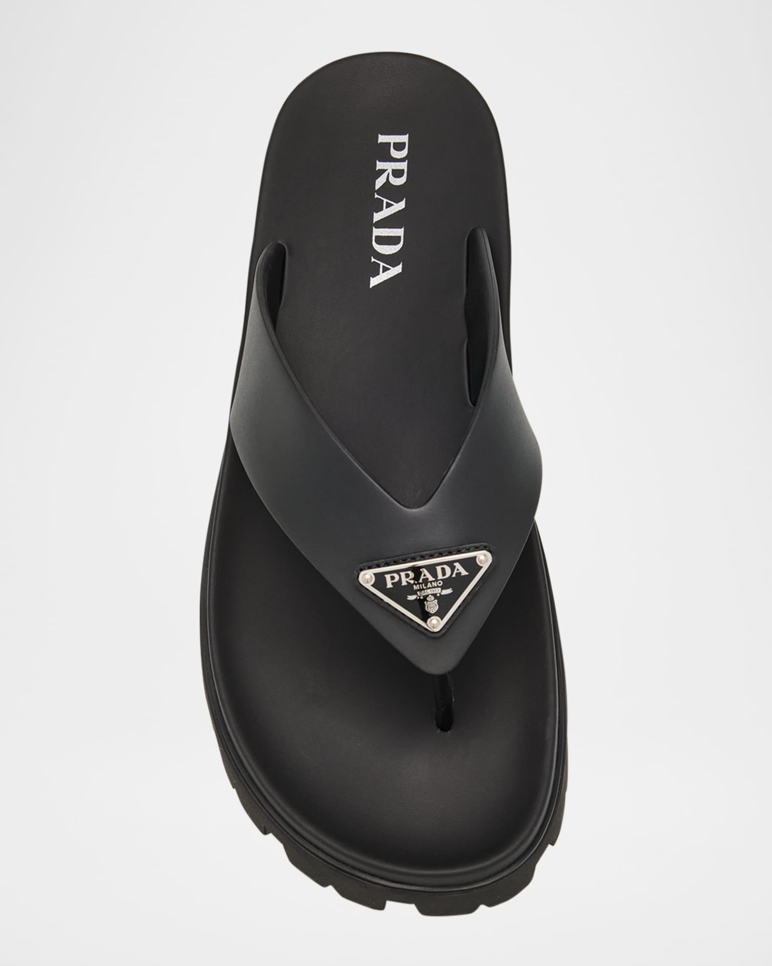 Men's Triangle Logo Thong Sandals  Product Image