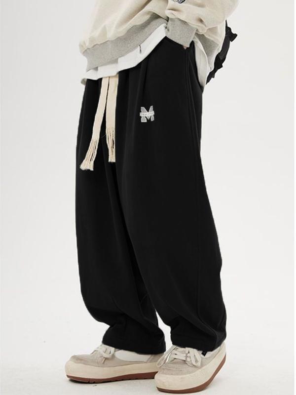 Men's Simple Print Embellished Lace Up Sweatpants Product Image