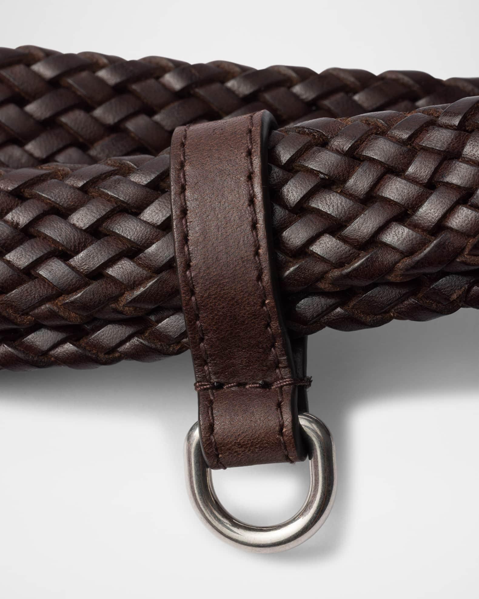 Men's Narrow Braided Leather Belt Product Image