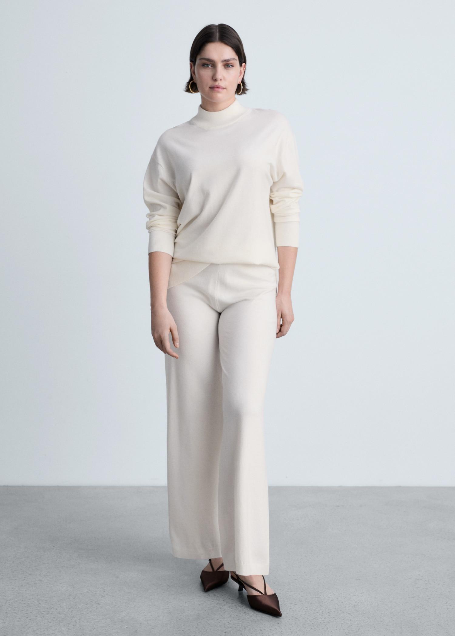 Fine-knit wideleg trousers - Women | MANGO USA Product Image