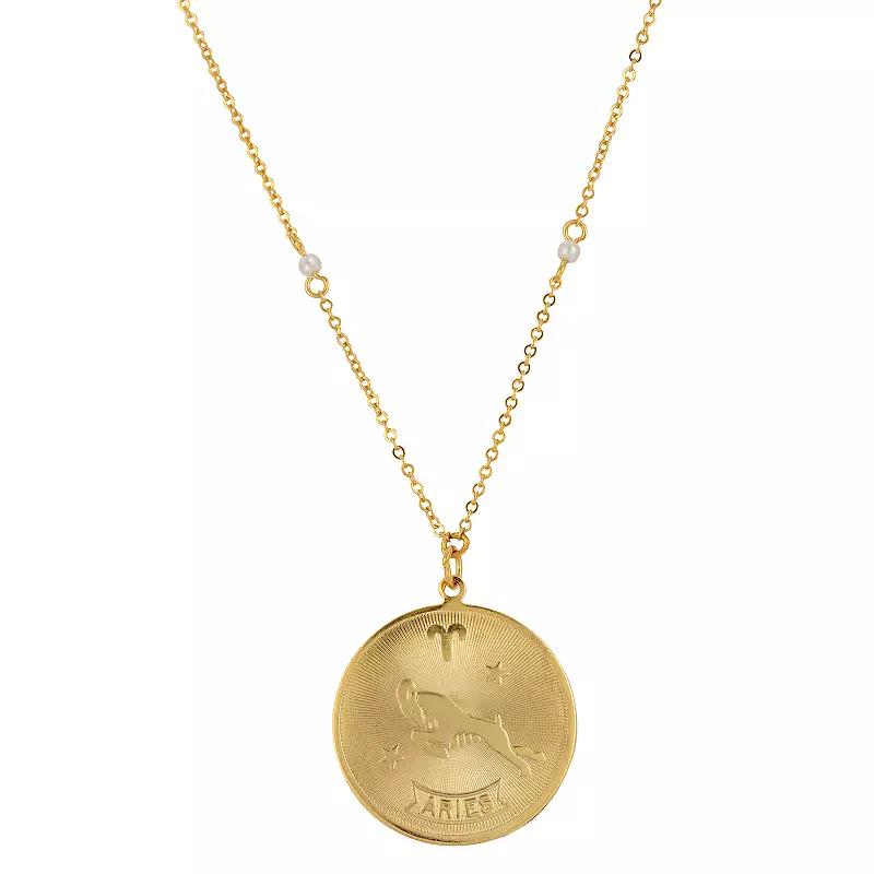 1928 Gold-tone Sagittarius Pendant Necklace, Womens, July Product Image