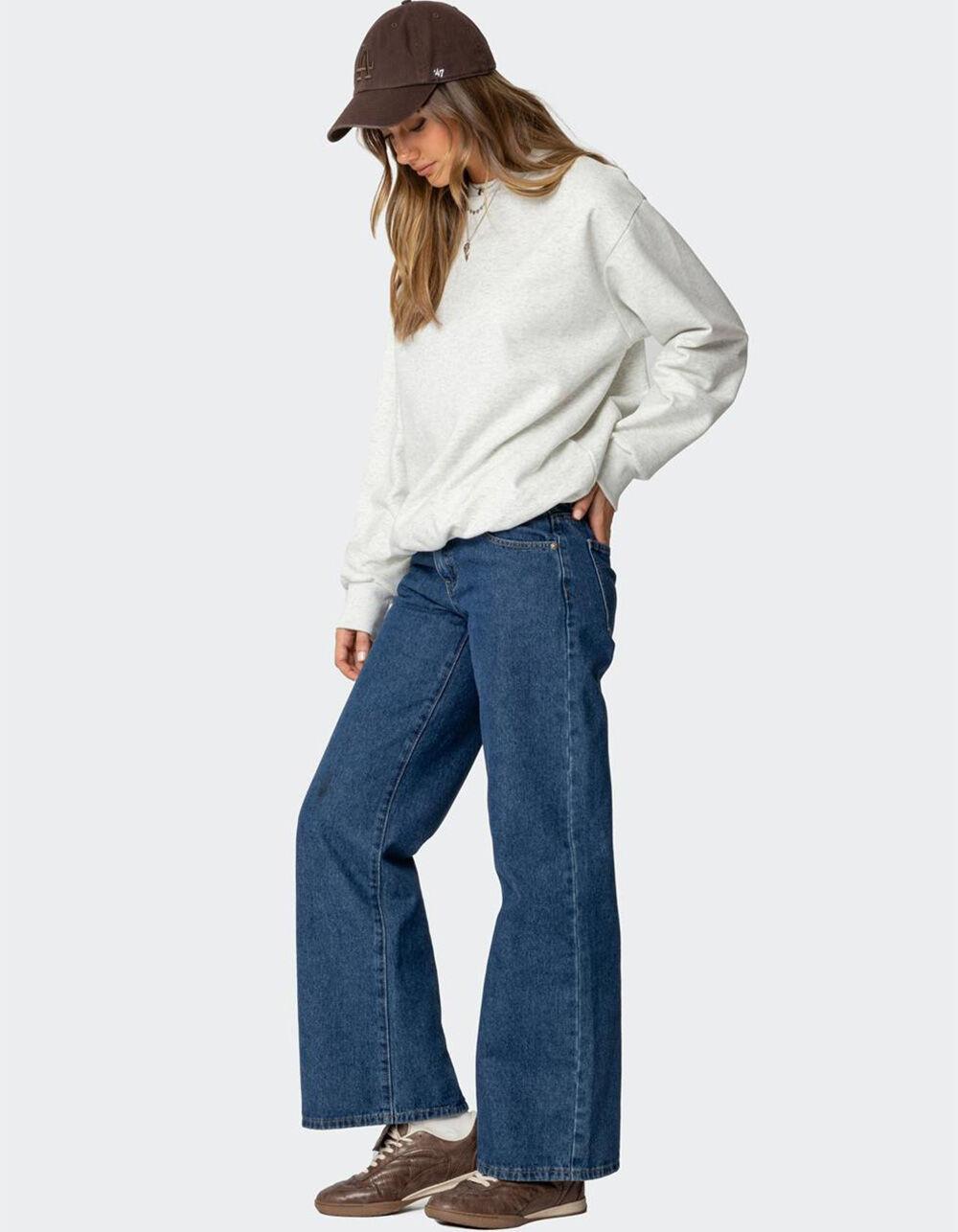 EDIKTED Laurey Oversized Sweatshirt - GRAY Product Image