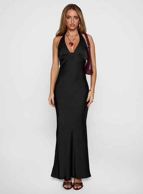 Gloriana Halter Maxi Dress Black Product Image