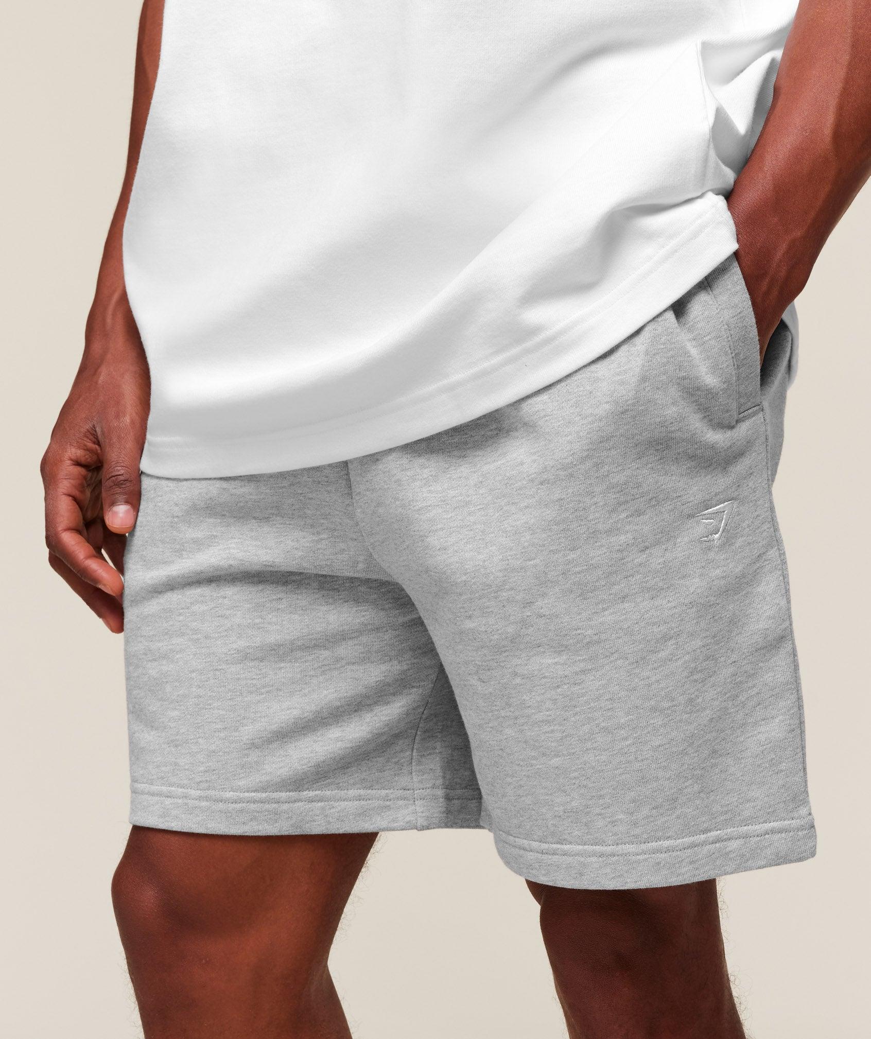 Gymshark Rest Day Essentials Shorts - Light Grey Core Marl Male Product Image