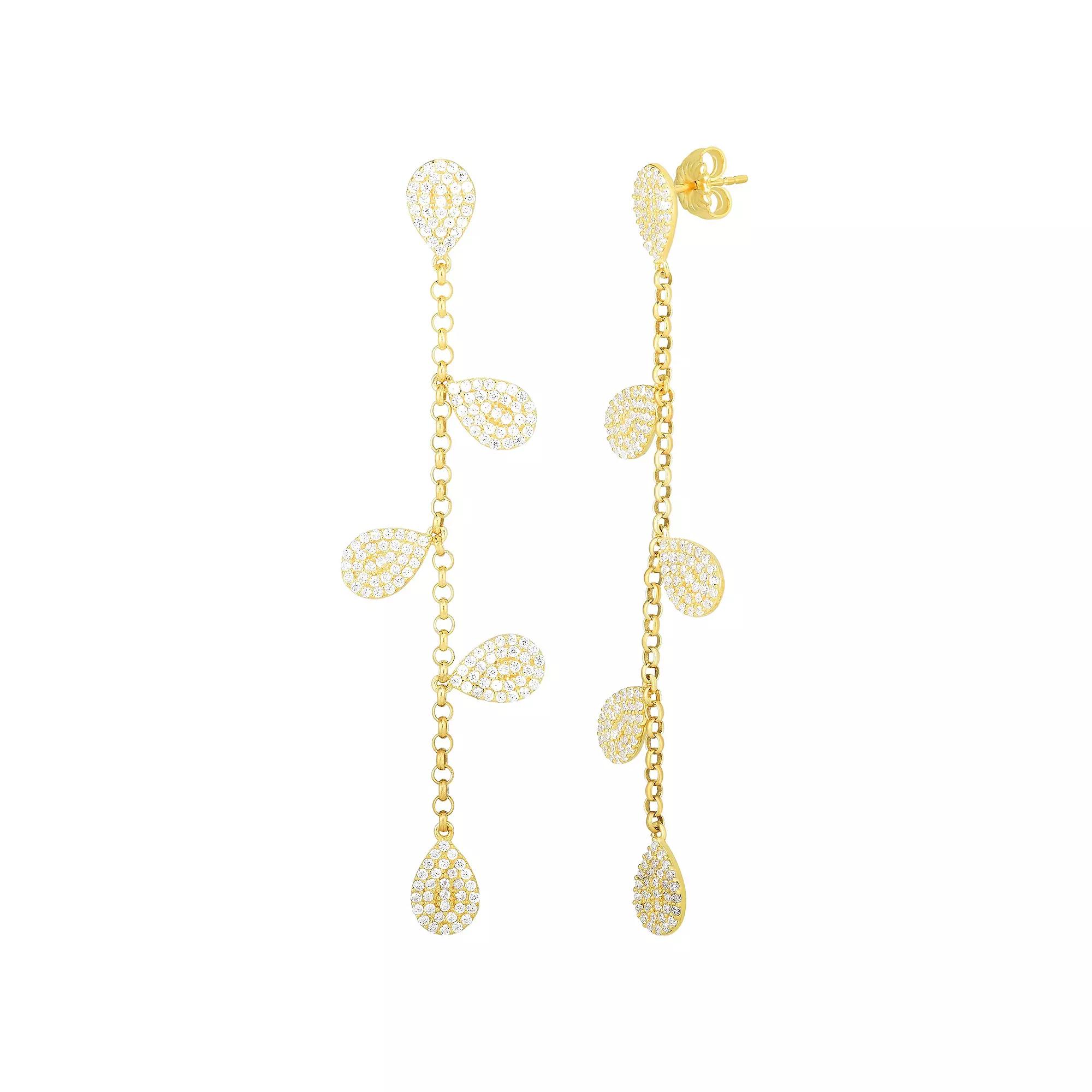 Sunkissed Sterling Cubic Zirconia Open Drop Earrings, Women's, Silver Tone Product Image