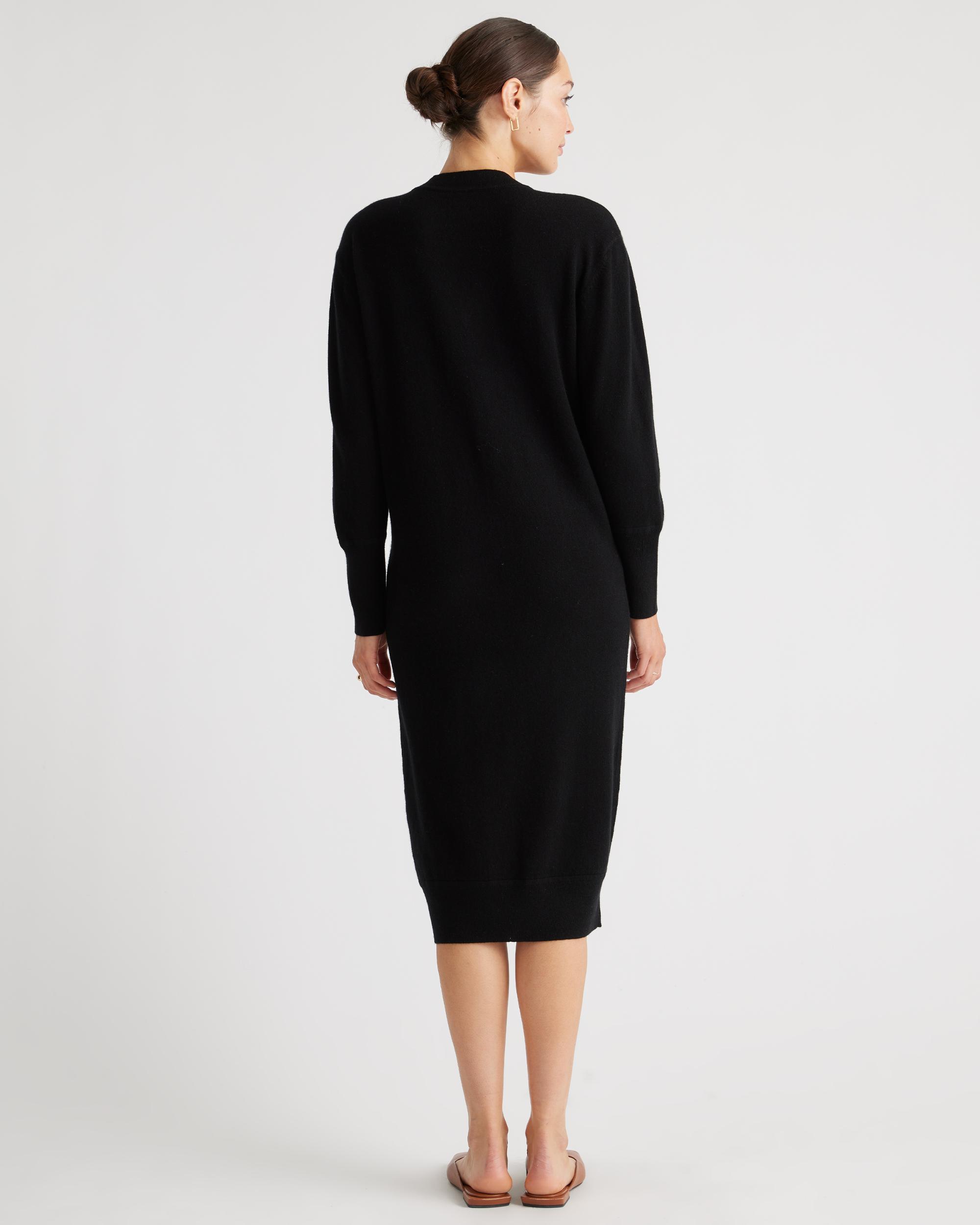 Quince | Women's Mongolian Cashmere V-Neck Midi Sweater Dress Size XL Product Image