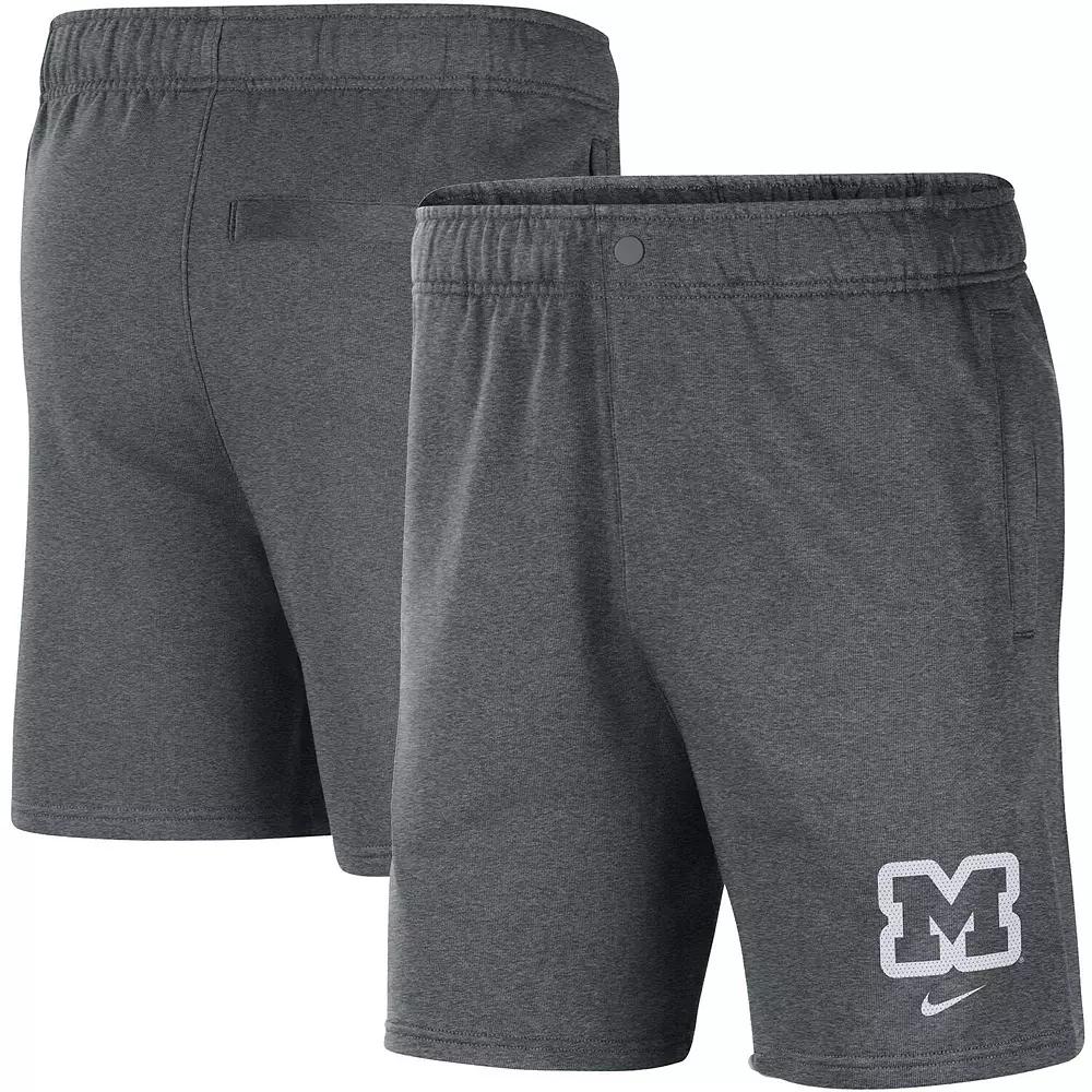 Men's Nike Gray Michigan Wolverines Fleece Shorts,  Product Image