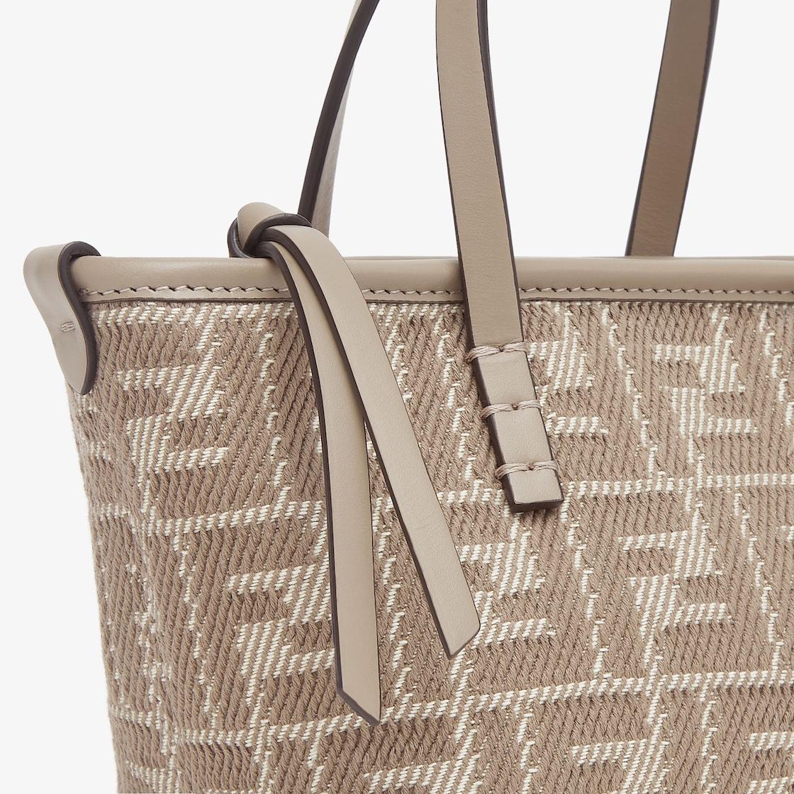 Roll MiniDove gray denim-effect FF jacquard mini-bag Product Image