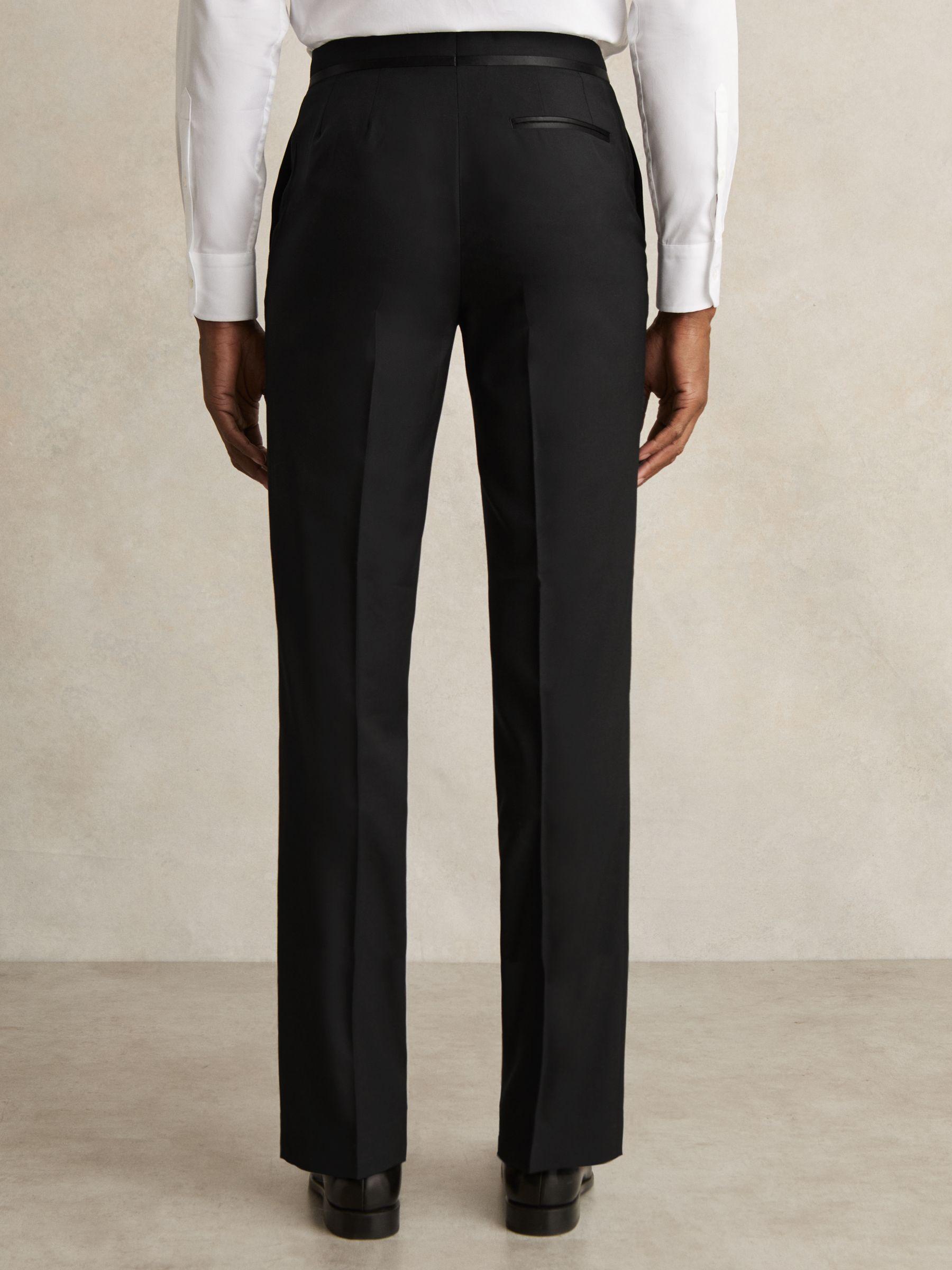 Wool-Blend Slim-Fit Tuxedo Trousers in Black Product Image