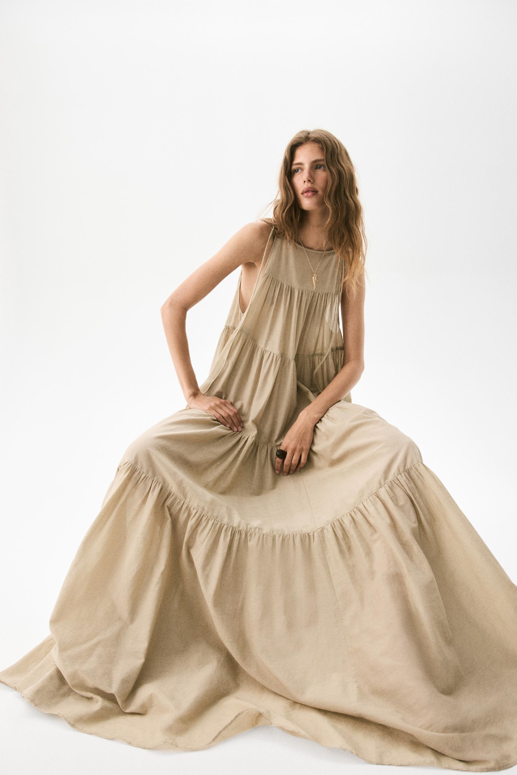 Tiered Tie-Strap Dress Product Image