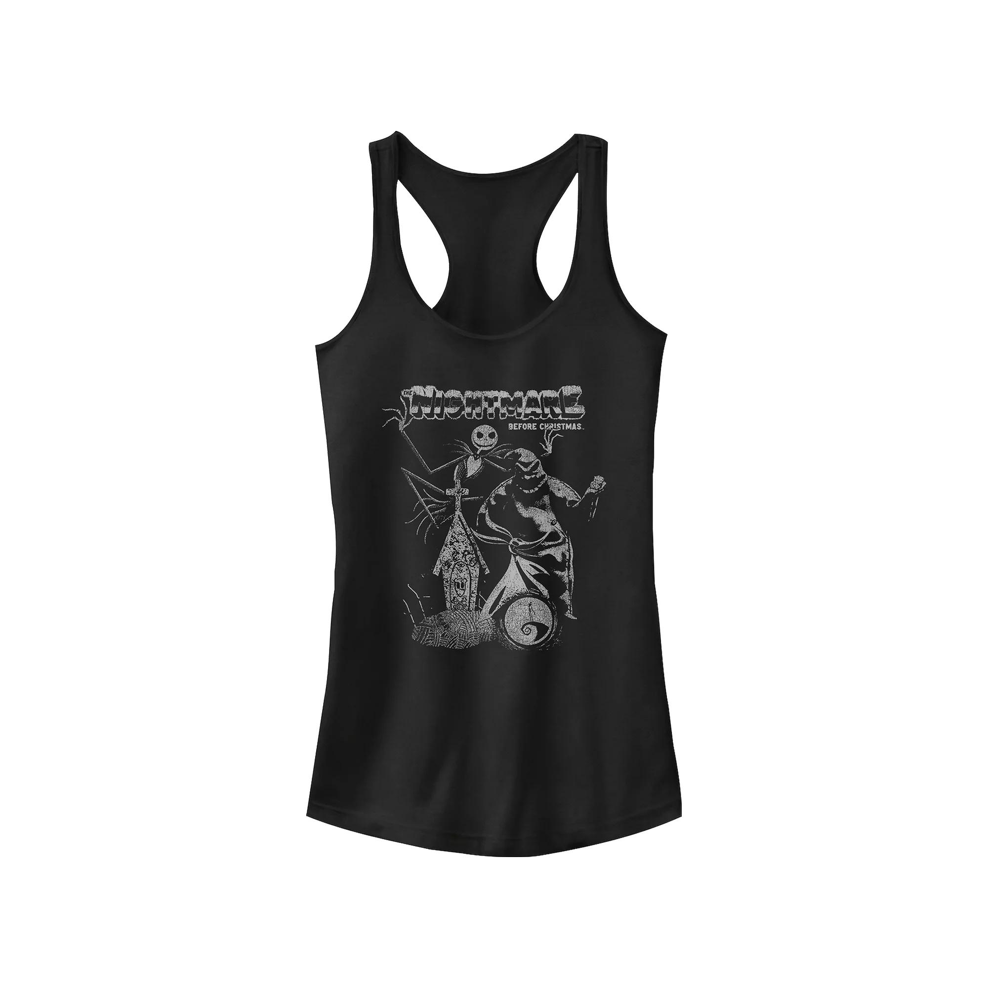 Disney's The Nightmare Before Christmas Jack Skellington And Oogie Boogie Vintage Poster Juniors' Racerback Tank Top, Girl's,  Product Image