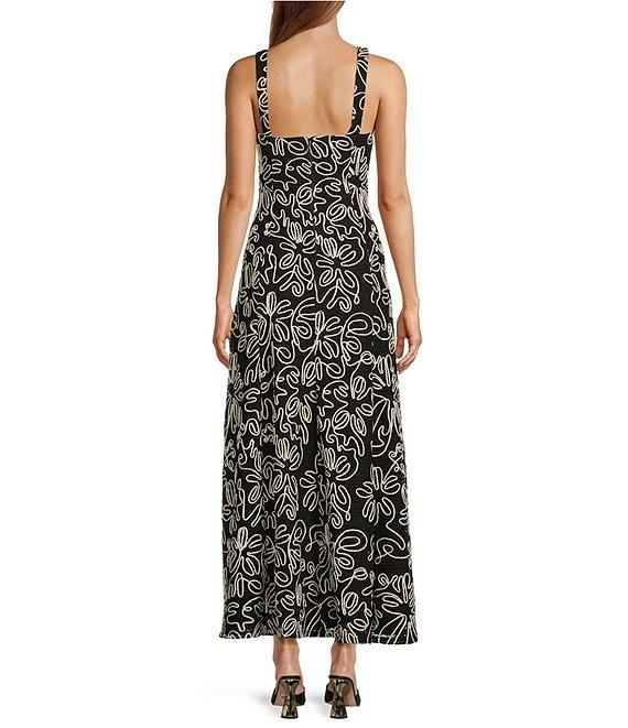 Antonio Melani x Style by Simkins Kathleen Soutache Crochet Sweetheart Neck Sleeveless Maxi Dress Product Image