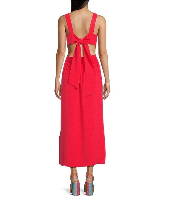 C&V Chelsea & Violet Square Neck Tie Back Maxi Dress Product Image