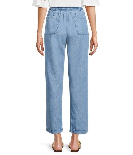 Code Bleu Smocked Waistband Slim Fit Straight Leg Pants Product Image